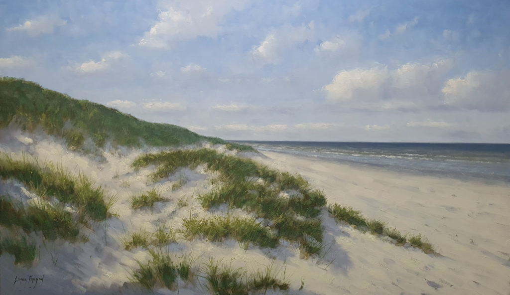 Een nieuwe mooie dag Duinen-strand-zee-kust-schilderij-simon-balyon-100x170cm