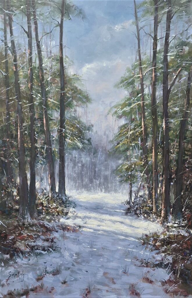 winter-bos-prattenburg-schilderij-Veenendaal-Simon-Balyon-kunstschilder