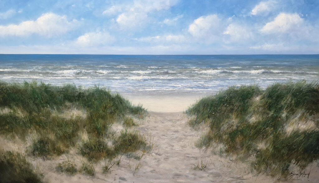Schilderij Zee Strand kust schilderij golven duinen zee strand kunstschilder simon balyon