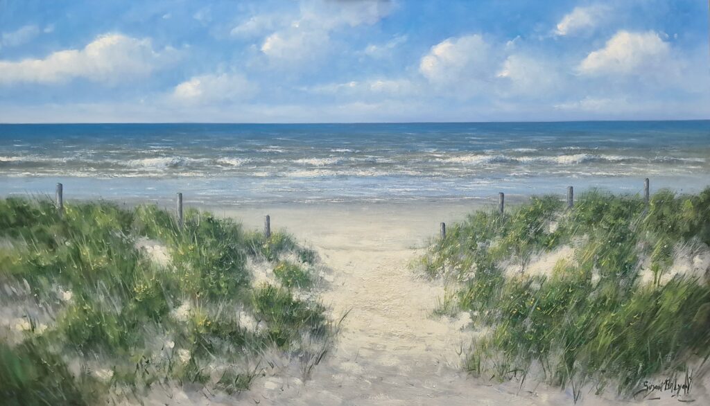 Duinen Zee Strand schilderij olieverf strand simon balyon kunstschilder kust