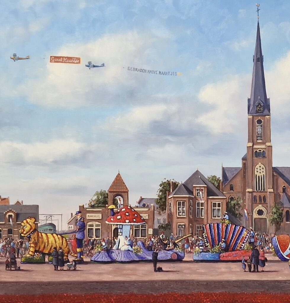 Bloemencorso bollenstreek schilderij Voorhout