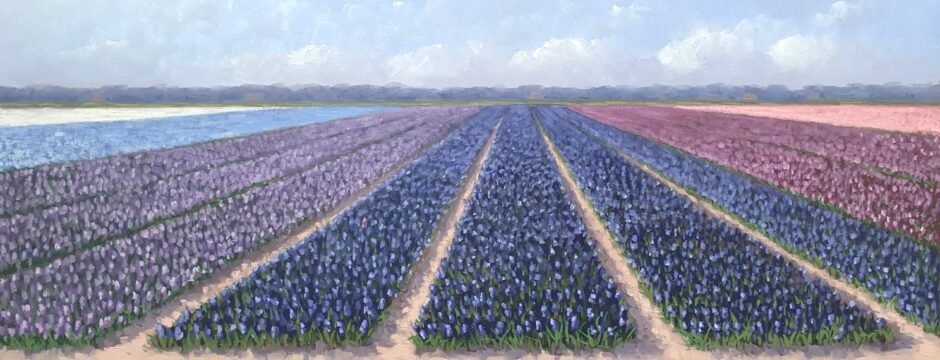 Bollenvelden bollenstreek bloembollenveld schilderij 70x140 cm